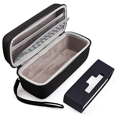 LotFancy Hard Case Fits for Bose SoundLink Mini/Mini 2 Bluetooth Speaker with Soft Silicone Cover Mesh Pocket for Accessories, Black