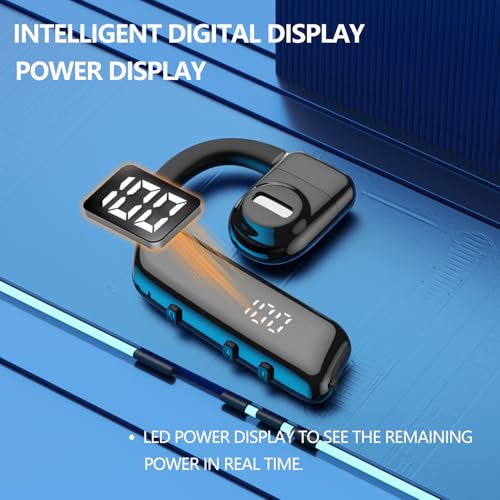 Bluetooth earpiece V5.3 Single Ear Bluetooth Headset, with Noise Cancellation and Microphone Compatible, Talk time of 30 Hours Bluetooth Phone Headset, Available for iPhone and Android.