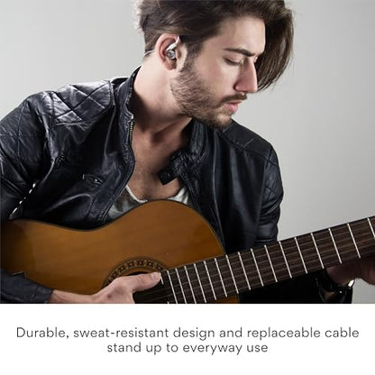 MEE audio M6 Single-Side Earbud, Left Side, 15" Cable, 3.5 mm Plug (Clear) | Extra-Short Cable, For 2-Way Radios, Speaker Mics & PTT Systems, One Wired Earphone, Moldable Earhook & Stereo-to-Mono - size: Left ear