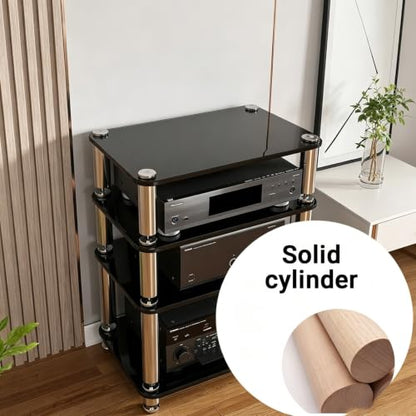 Tempered Glass HiFi Audio Rack Stand, Anti-Vibration Amplifier Shelf(White,3-Layer) - color: White, size: 3-layer
