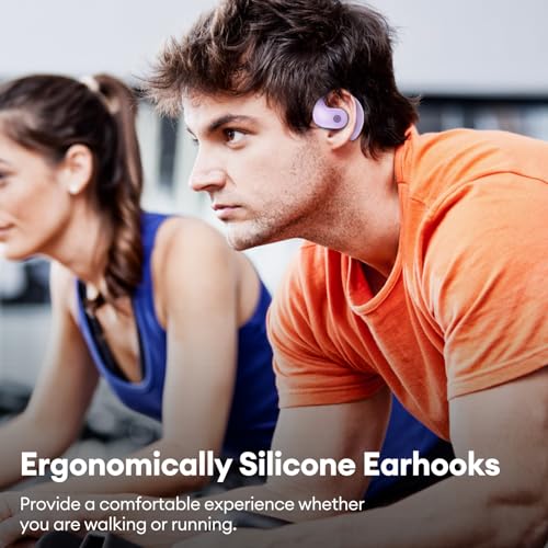PAXA T26 Pro Open Ear Earbuds Running Headphones Over The Ear Earbuds | Lightweight Ear Buds OWS Wireless Bluetooth Hook Design Ipx4 Water Resistant,Touch Control for Sport,Workout,Running,Purple