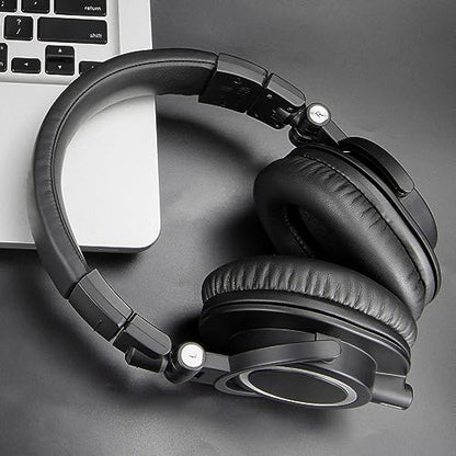 SOULWIT Earpads for ATH M50X Headphones - Black | for Audio Technica M50X/M40X/M30X/M20X/MSR7/SX1 Monitor Headphones - color: Black