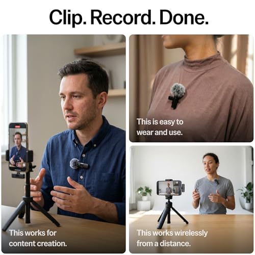 Mini Mic Pro (Latest Model – #1 Microphone for iPhone & Android, Wireless Mini Microphone, Clear Voice, Noise Cancelling, Lavalier Mic for TikTok, YouTube & Interviews - style: All iPhones & Androids (USB-C + Lightning)
