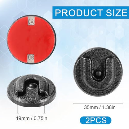 2pcs Cb Radio Mic Holder, Microphone Hanger Round Knob Mic Holder Mount with Adhesive Back Ham Radio Accessories for Alinco Anytone Bao-Feng