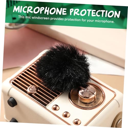 2 Pcs Outdoor Microphone Windscreen Wind Muff Covers for Lavalier Mic Lightweight Furry Fabric Windshield for Noise Reduction Mic Protection and Clear Audio Recording