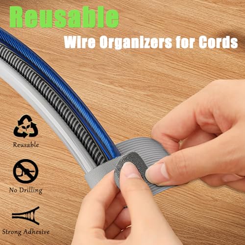 80PCS Hook and Loop Cable Straps, Cable Management Under Desk - color: Black + Gray