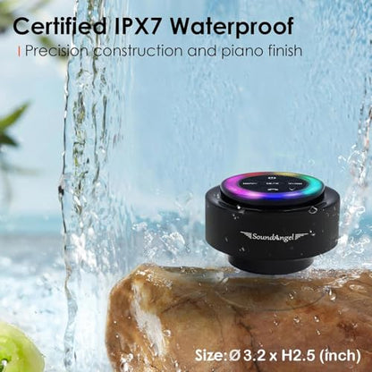 XLeader Pro Bluetooth Shower Speaker (Upgraded) Certified IPX7 Waterproof, 8W Crystal Sound&Rich Bass, 15H Playtime, with RGB Lights, Suction Cup, Silicone Lanyard, Ideal Gifts, SoundAngel Mate(2 Gen) - color: Line Light