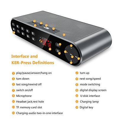 Antimi Bluetooth/FM Radio/MP3 Player Portable Wireless Speaker (Black) - color: Silver black