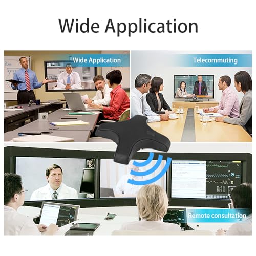 D14 Conference Microphone, PC Microphone with 360° Omnidirectional Condenser, Plug Play 35mm. Mic for Video Conference Recording Chatting Gaming Online Class Skype VoIP