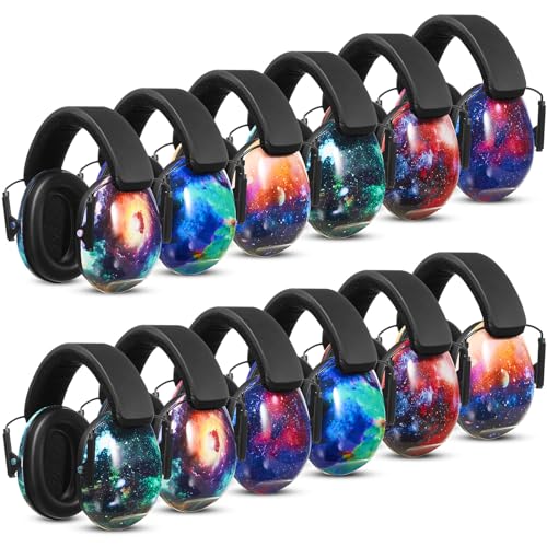 12 Pcs Kids Ear Protection Noise Cancelling Headphones Ear Muffs Bulk 27db Adult Noise Reduction Hearing Earmuff(Universal Fit (kids & Adults),Starry Sky Style) - size: Universal Fit (kids & Adults), style: Starry Sky Style