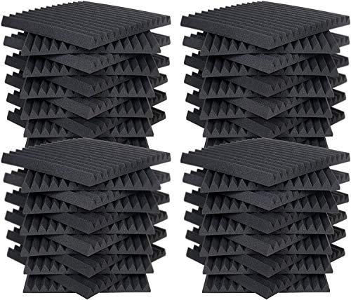 AK TRADING CO. High Acoustic Panels Studio Soundproofing Foam Wedge Tiles 12"L x 12"W x 2"H - Pack of 48 Tiles