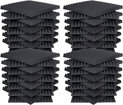 AK TRADING CO. High Acoustic Panels Studio Soundproofing Foam Wedge Tiles 12"L x 12"W x 2"H - Pack of 48 Tiles