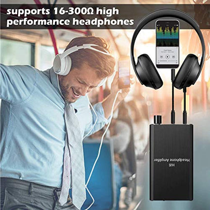 Headphone Amplifier, HiFi Headphone Amp 3.5mm Stereo Audio Gain Switch | Portable Amplifier Support Impedance 16-300Ω Headset for MP3/MP4/Phones/Digital Players/Computers/Xbox one,PS4,PS5 Controller