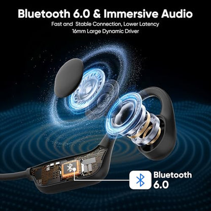 Headphones with 32GB MP3 Player, Open-Ear Sports Wireless Earphones for Running, Cycling, Gym, 10H Playtime