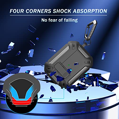 RFUNGUANGO for AirPods Pro 2 Case Carbon Fiber Series, Black - color: A-CF-Black, size: AirPods Pro 2 Case