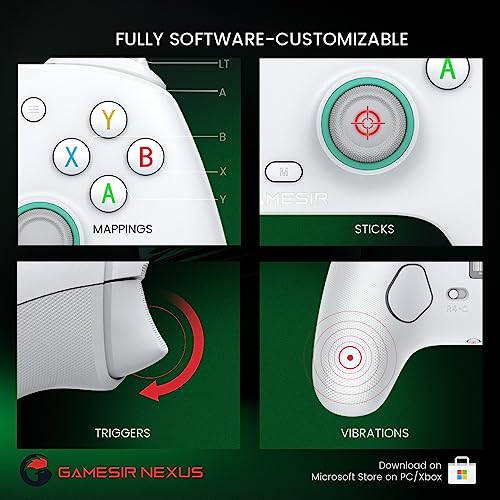 GameSir G7 SE Wired Controller for Xbox Series X|S, Xbox One & Windows 10/11, Plug and Play Gaming Gamepad with Hall Effect Joysticks/Hall Trigger, 3.5mm Audio Jack (White)
