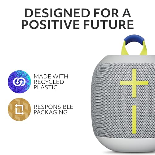 Ultimate Ears WONDERBOOM 4 Portable Waterproof Speaker - Gray | Balanced 360-Degree Sound and Bass, Dustproof, Floating, 131ft (40m) Range - color: Gray