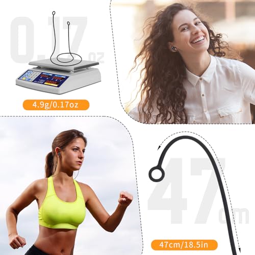 Ptwola 2 Pack Silicone Earphones Anti-Lost Straps Soft Safety Tug-Resistant Sports Earplug Lanyard Flexible Wire Cable Connector Cord Fits Any Wireless Bluetooth Earphones