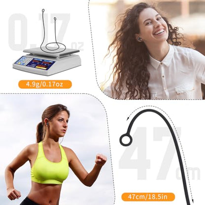 Ptwola 2 Pack Silicone Earphones Anti-Lost Straps Soft Safety Tug-Resistant Sports Earplug Lanyard Flexible Wire Cable Connector Cord Fits Any Wireless Bluetooth Earphones