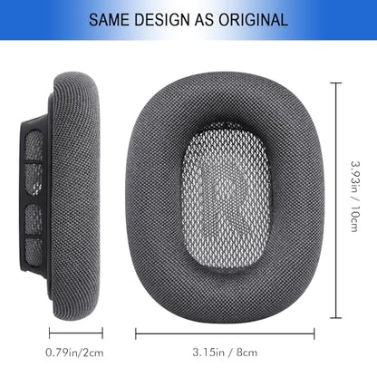 Mesh Ear Cushions for Apple AirPods Max 1 & 2 - Air Max Ear Cup Replacement | Upgraded Earpads with Original Silicone Design Strong Magnet (Space Gray) - color: Space Gray