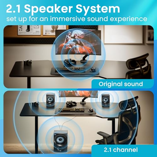Acoustic Audio by Goldwood Bluetooth 2.1 Speaker System 2.1-Channel Home Theater Speaker System, with Optical/Aux/USB/SD Inputs Black (AA2172) - color: Grey