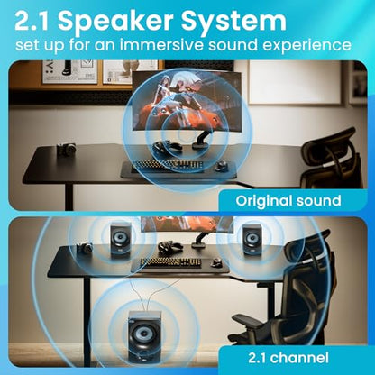 Acoustic Audio by Goldwood Bluetooth 2.1 Speaker System 2.1-Channel Home Theater Speaker System, with Optical/Aux/USB/SD Inputs Black (AA2172) - color: Grey