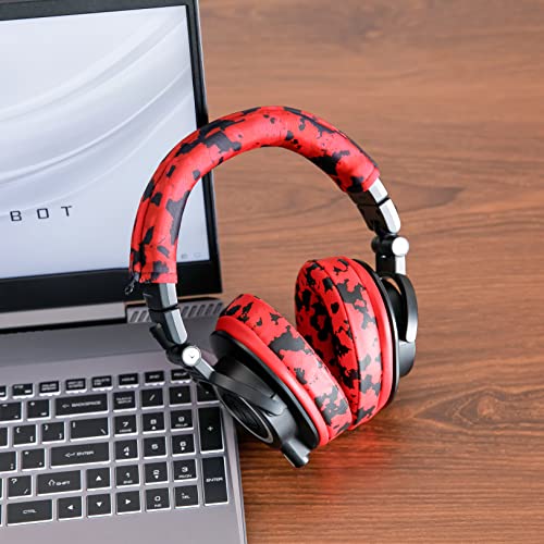 WC BandZ V2 - Headband Cover for Audio Technica ATH M50X & M50XBT | Made by Wicked Cushions | Also fits ATH M50, M40X & More, Machine Washable, No More Flaking Leather | Red Camo - color: Red Camo