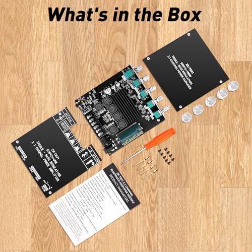Daakro ZK-TB21 Bluetooth Amplifier Board,50W+50W+100W 2.1 Channel Subwoofer Amp Board with Treble and Bass Control,DC 12-24V, Bluetooth and AUX Inputs, DIY Wireless Speakers AMP Board, Password Free - color: ZK-TB21