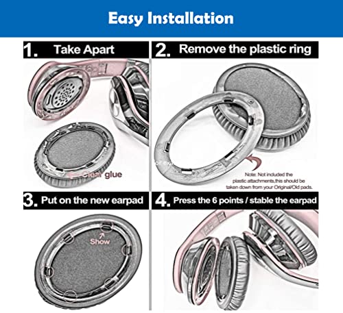 Breathable&Durable Earpads Cushion Replacement Compatible with Mpow 059 / H1 / H5 Bluetooth Headphones Ear Pads with Mesh Fabric and Memory Foam