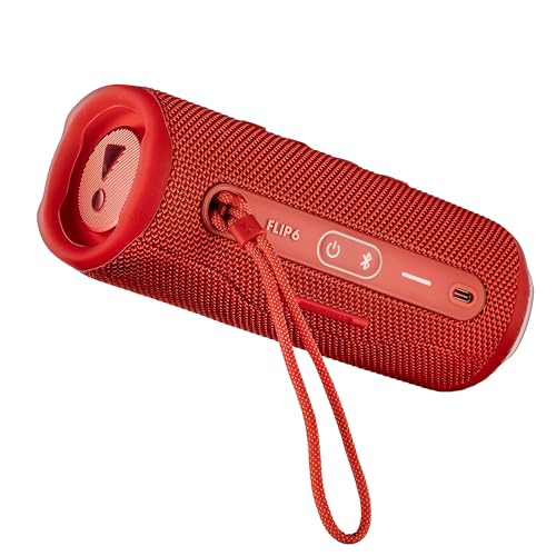 JBL Flip 6 Portable Wireless Speaker | Deep Bass Sound, IP67 Waterproof Rating | Bluetooth Audio for Outdoor, Travel, Beach, Hiking, and Home Use (Red) with Travel Case + Microfiber Cloth - color: Red