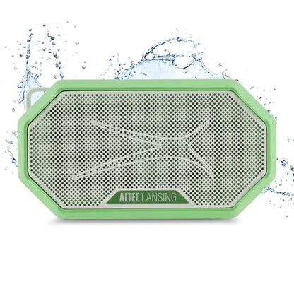Altec Lansing Portable Bluetooth Speaker HYDRAMINI 2.0, IP67 Waterproof, Portable Speaker, 12h Playtime, Wireless Pairing, USB-C Quick Charge, Magnetic Bluetooth, Voice Assistant Integration - color: Sport Green/White