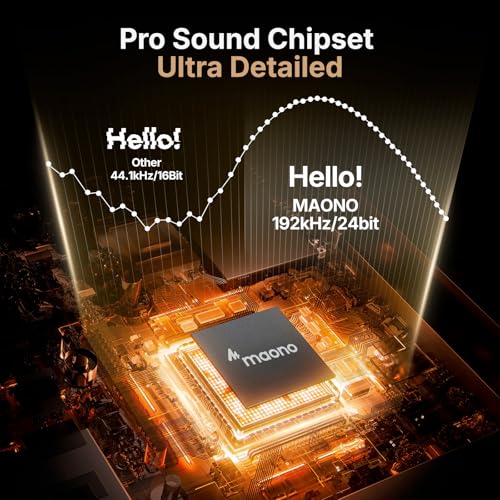 MAONO AU-A04H USB Microphone Kit with Headphones for PC, Podcast & Gaming | 192kHz/24Bit Vocal Condenser Cardioid Studio Mic Compatible with Mac & Windows for Recording, YouTube, Streaming, Voice-Over