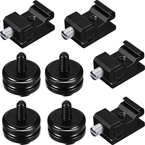 Weewooday 8 Pack Hot Shoe Adapter Kit, 1/4"-20 Cold Shoe Mount & Flash Stand Mount Set for DSLR Camera Rig, Tripod, Microphone, LED Light, Monitor