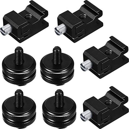Weewooday 8 Pack Hot Shoe Adapter Kit, 1/4"-20 Cold Shoe Mount & Flash Stand Mount Set for DSLR Camera Rig, Tripod, Microphone, LED Light, Monitor