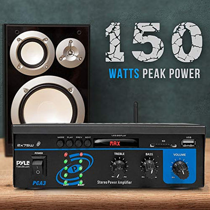 Pyle PCA3 Stereo Power Amplifier, Black, One Size - style: Basic model