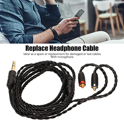 Replacement Headphone Cable for SE215 SE315 SE425 SE535 SE846, MMCX to 3.5mm OFC Earphone Cable with Mic, Oxygen Free Copper Wire for Westone UE AudioSense