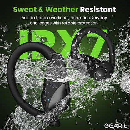 GEARit Wireless Earbuds Noise Cancelling, IPX7 Waterproof Sport Ear Buds