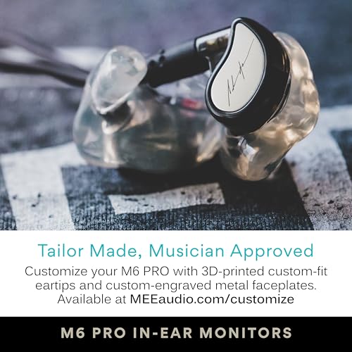 MEE audio M6 PRO Musicians' in-Ear Monitors Wired + Wireless Combo Pack: Includes IEMs, 2 Audio Cables and BT3 Hi-Res Bluetooth Audio Adapter w/aptX, LDAC, Auracast Support, & Built-in Headset (Blue) - color: Blue, style: IEMs + Bluetooth Adapter