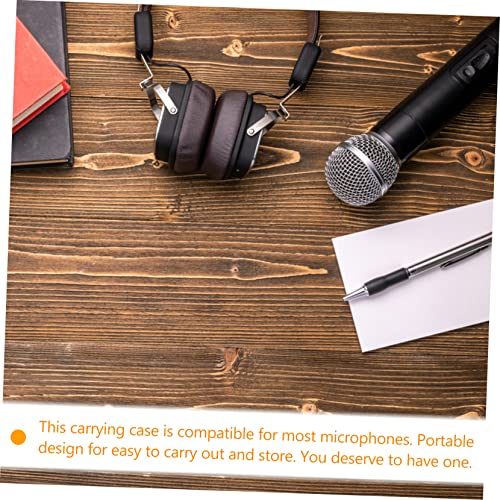 Portable Microphone Bag Protective Case Drop Resistant Small with Mesh Pocket for Mic and Digital Accessories Durable Shockproof Dustproof Carrying Handbag for Travel and Storage