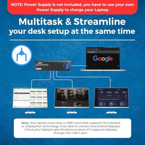 OREI USB C Docking Station Triple Monitor (MST, No Drivers, Windows) 3 Monitor Dock with 4K@60Hz 4:4:4 - SplitXtend Laptop Dock with 2 HDMI & DisplayPort, 85W PD, Ethernet, USB, SD/TF | Laptop Docking Station with 3 Displays, 2 HDMI + DisplayPort, 100W PD