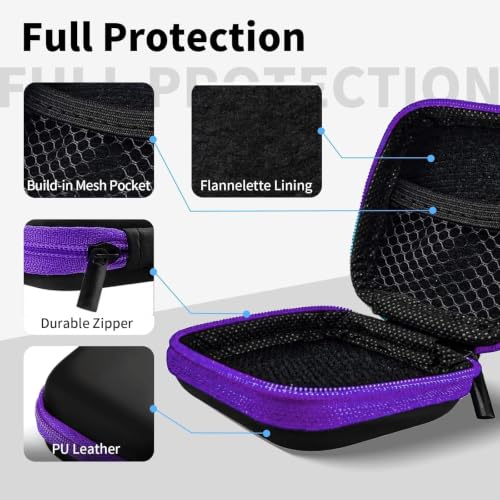1 Pack Square Earbud Case Storage Bag with Carabiner, Purple - color: C4-square purple