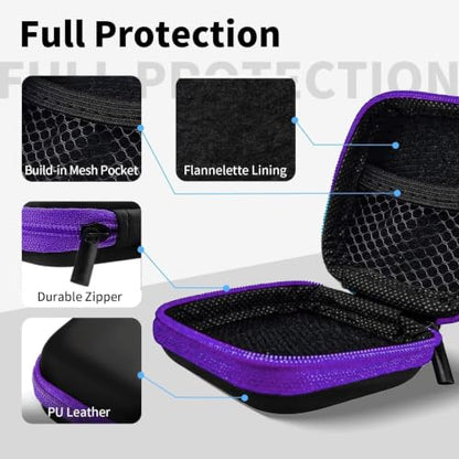 1 Pack Square Earbud Case Storage Bag with Carabiner, Purple - color: C4-square purple