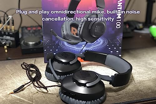 UNCLE LIGHT Replacement Game Mic for JBL Quantum 100 (Q100) Gaming Headset on PC/Xbox/PS/Switch/MAC, 2.5mm Detachable Boom Microphone