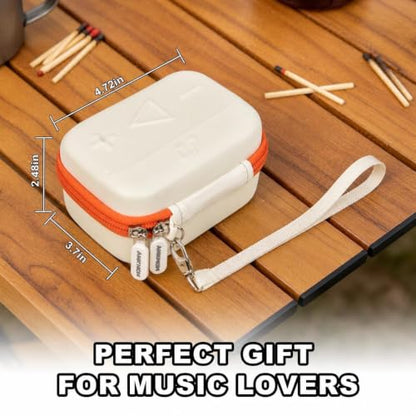 ANKHOH Hard Speaker Case for JBL Go 5/4/3 with Wrist Strap, Case Only - color: White