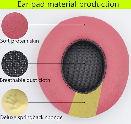 Replacement Ear Pads Compatible with Beats Solo3.0 Wireless Psychedelic red - color: Psychedelic red