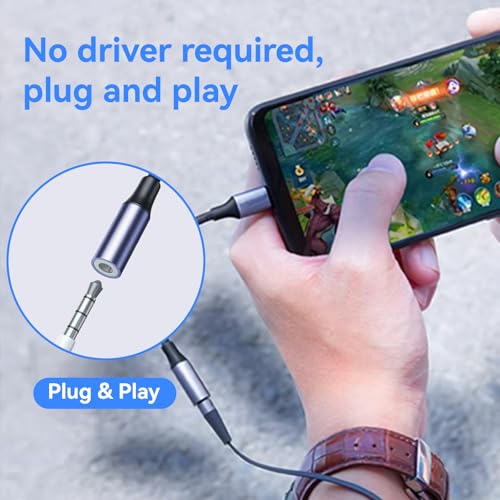 JHAOUS USB Type C to 3.5mm Headphone Jack Adapter, 2 Pack | Stable Connection, Clear Calls, No Buzzing Noise, USB C Aux Audio Dongle Compatible with iPhone 17 16 15 Pro/Pro Max, Samsung S24/S23/S22