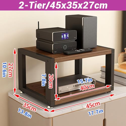 Desktop Audio Cabinet CD Record Player Stand Audio Rack, 2/3/4 Tier AV Component Media Stand, HiFi Rack Corner Shelf Stereo Cabinet for Gaming Room(2-Tier/45x35x27cm) - size: 2-Tier/45x35x27cm