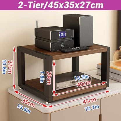Desktop Audio Cabinet CD Record Player Stand Audio Rack, 2/3/4 Tier AV Component Media Stand, HiFi Rack Corner Shelf Stereo Cabinet for Gaming Room(2-Tier/45x35x27cm) - size: 2-Tier/45x35x27cm