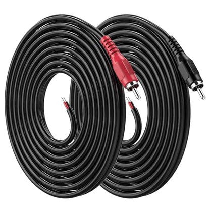 RCA to Speaker Wire, 18AWG 2 Pack 6ft RCA Male Plug Adapter to Bare Cable Open End, UIInosoo Audio Cable, Red and Black - size: 6ft