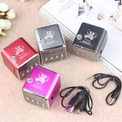 Mini Wireless Portable Bluetooth FM Radio Speaker MP3 Player,Green - color: Green